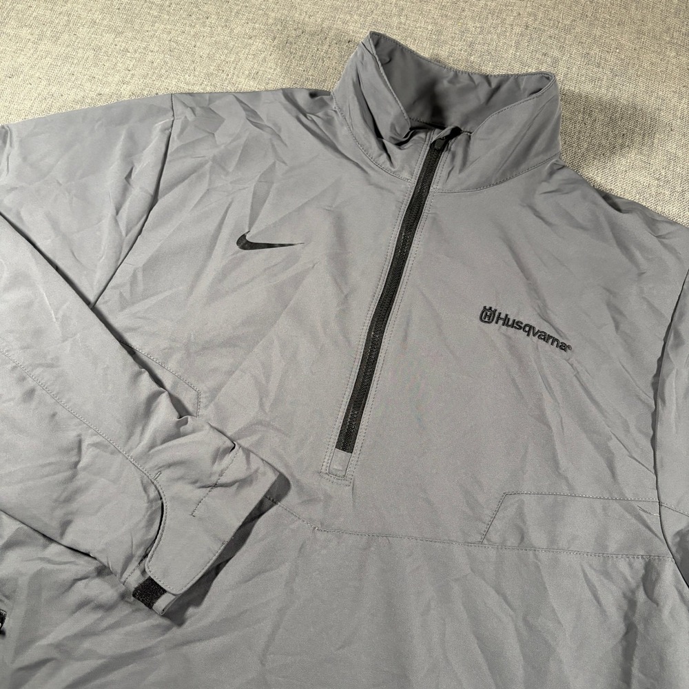 Nike Golf Quarter Zip Jacket Mens Small Grey Husqvarna Dri-FIT Windbreaker